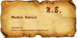 Medve Bence névjegykártya
